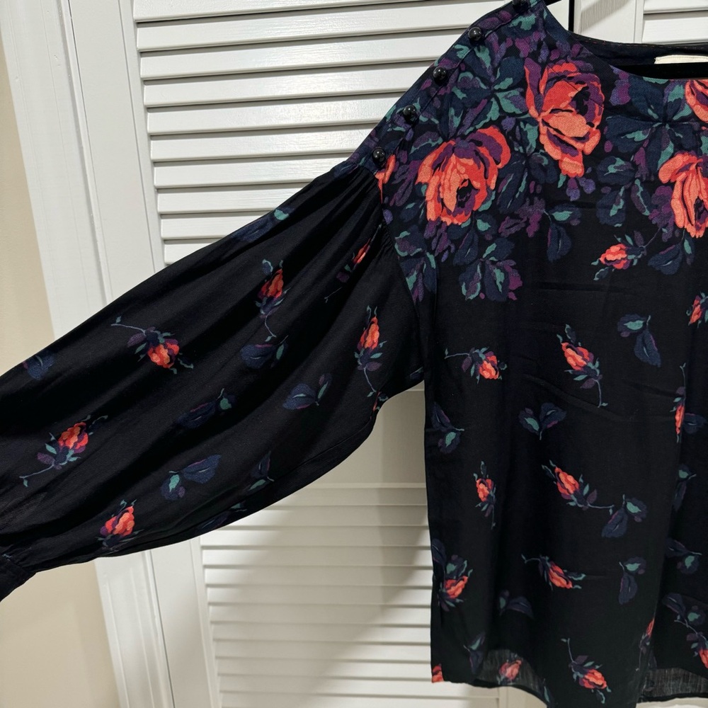 Maeve long-sleeved flowy floral top